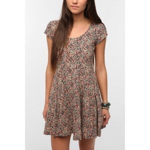 Kimchi Blue Double Scoop Neck Knit Skater Dress